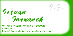 istvan formanek business card