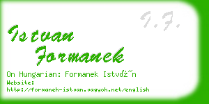 istvan formanek business card